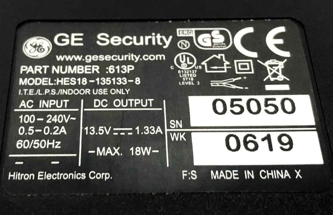 GE Security Power Supply (Untested) HES18-135133-8 USED