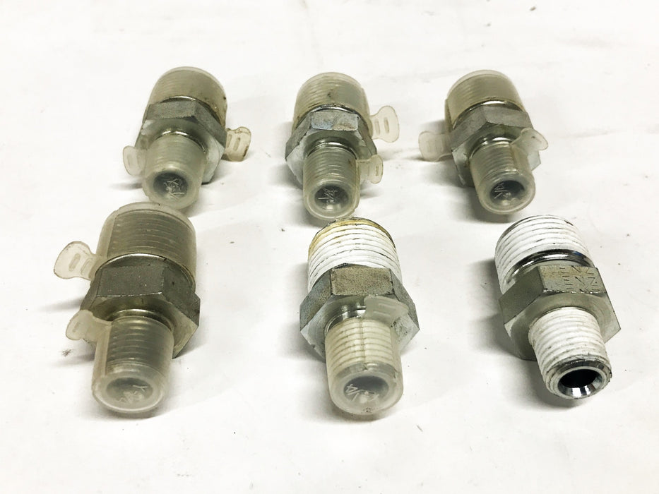 Lenz 1/4 inch Male x 1/2 inch Male Straight Hose Adapter [Lot of 6] NOS