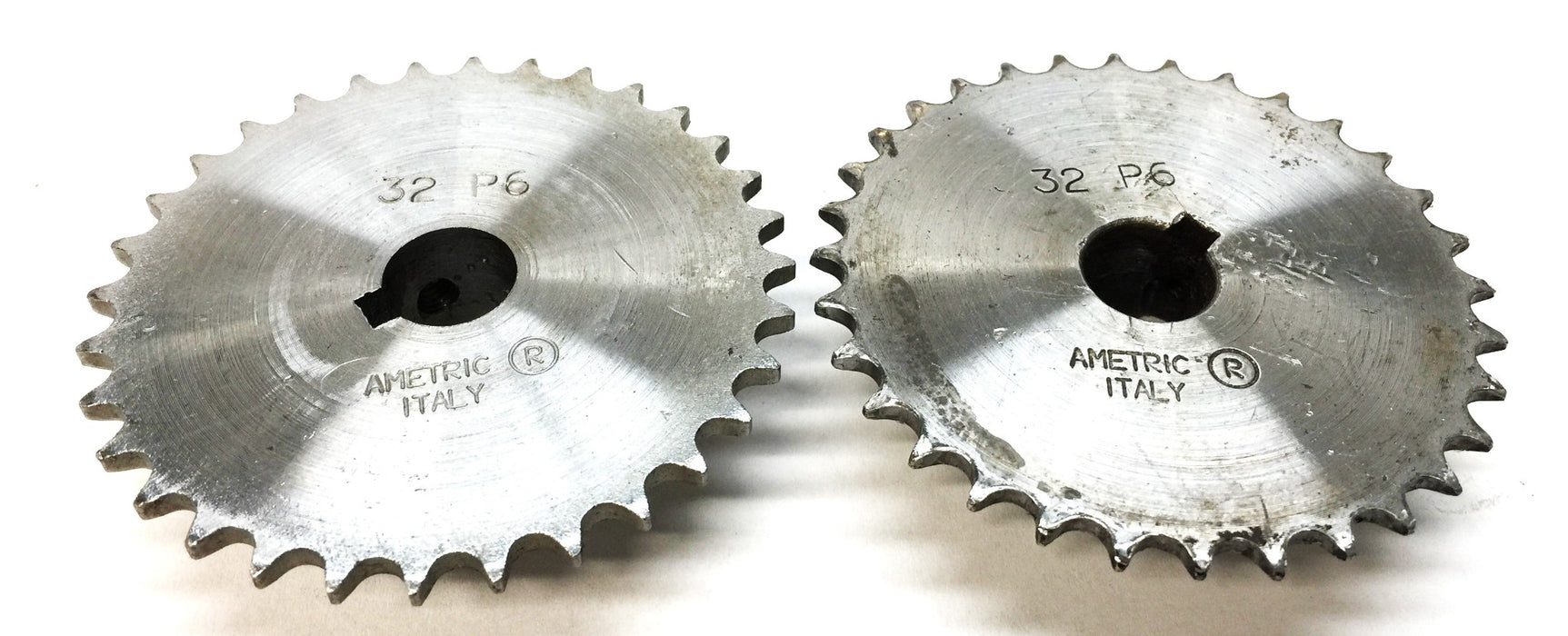 Ametric Roller Chain Sprocket 1/2" Bore with Keyway 32P6 [Lot of 2] USED