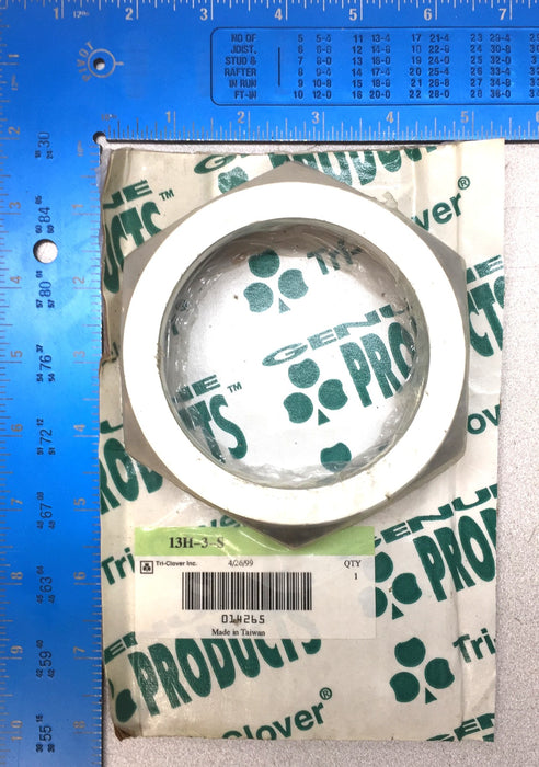 Tri-Clover SS304 Sanitary Bevel Seat Union Hex Nut 13H-3-S NOS