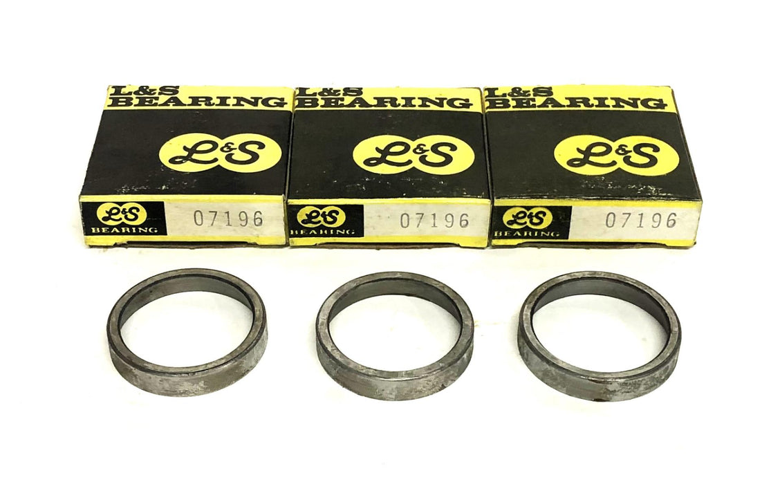 L&S Bearing Tapered Roller Bearing Cup 07196 [Lot of 3] NOS