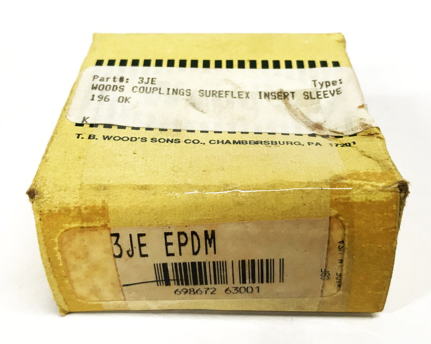 TB Woods Sure-Flex Sleeve Coupling Insert 3JE [Lot of 4] NOS