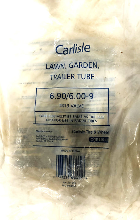 Carlisle Lawn Garden Trailer Tube With TR13 Valve 6.90/6.00-9 [Lot of 2] NOS