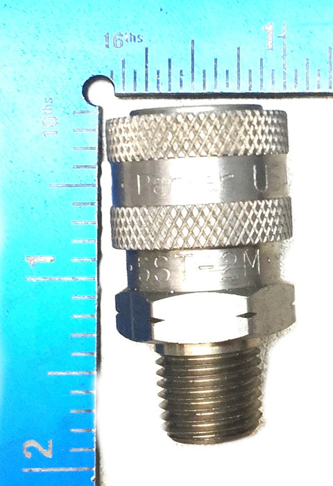 Parker 1/4" Quick Connect Chromium-6 Free Hydraulic Coupling SST-2M NOS