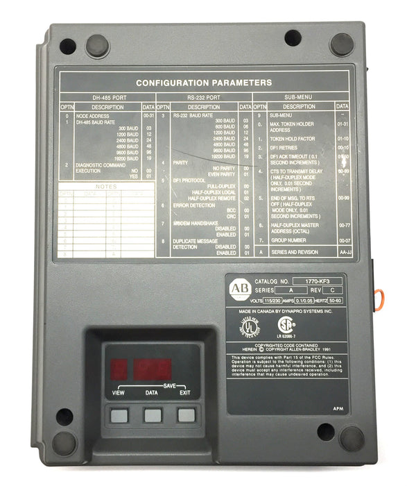 Allen-Bradley DH-485 Communication Interface 1770-KF3 USED