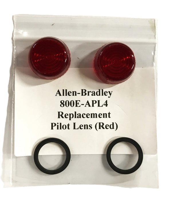 Allen-Bradley Optic Pilot Light Lens (Red) with Gasket 800E-APL4 [Lot of 2] NOS