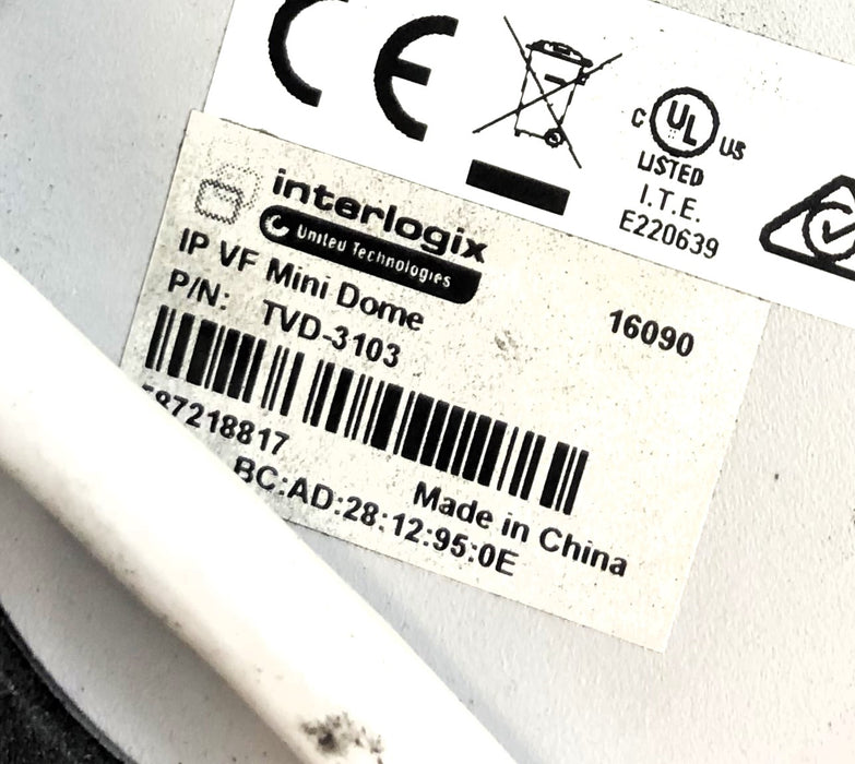 Interlogix IP VF Security Camera (Untested) TVD-3103 USED