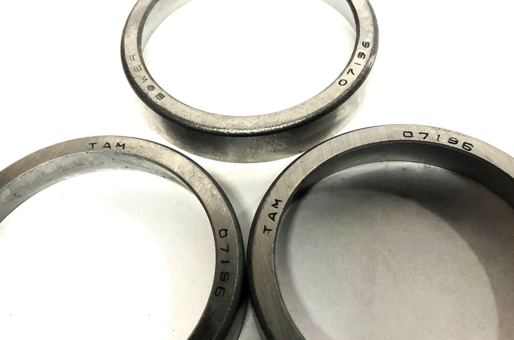 TAM/Bower Assorted Bearing Tapered Roller Bearing Cup 07196 [Lot of 3] NOS