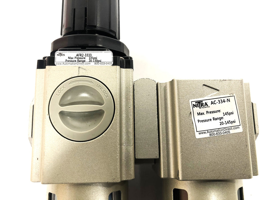 Nitra Pneumatic Filter Unit AFR2-3333/AC-334-N NOS
