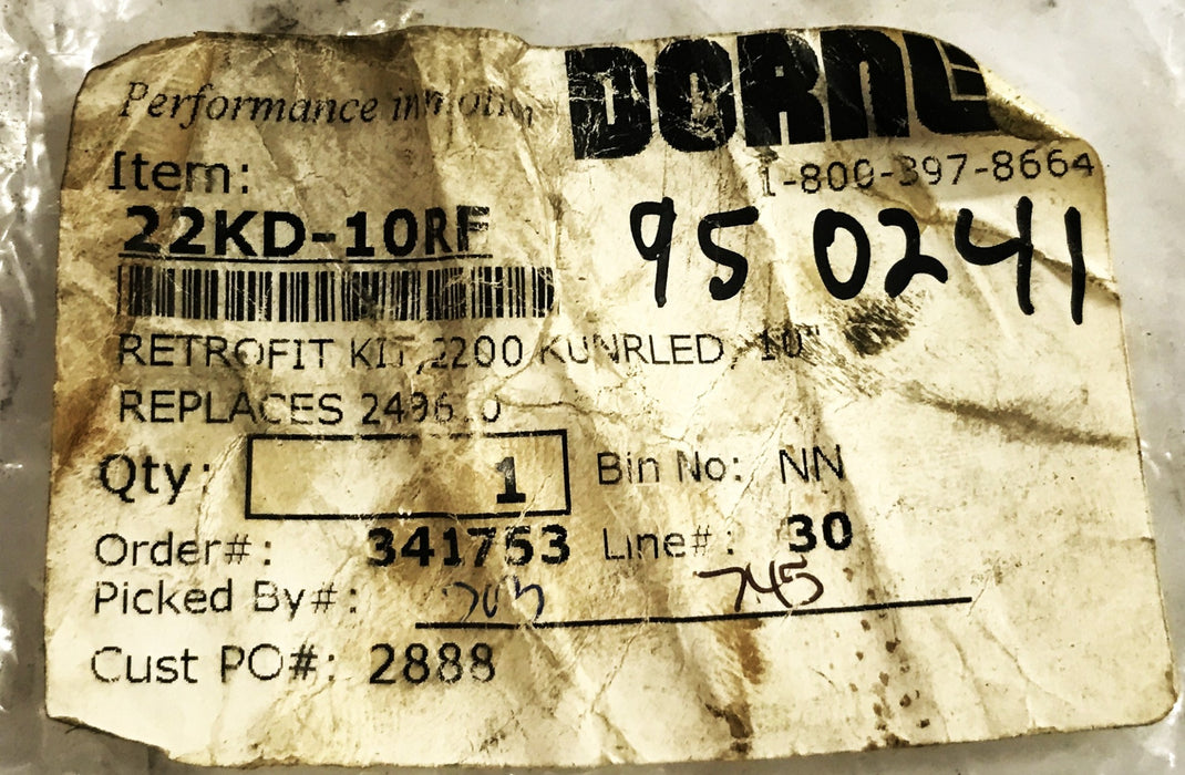Dorner 2200 Series Head Plate Set 22KD-10RF NOS