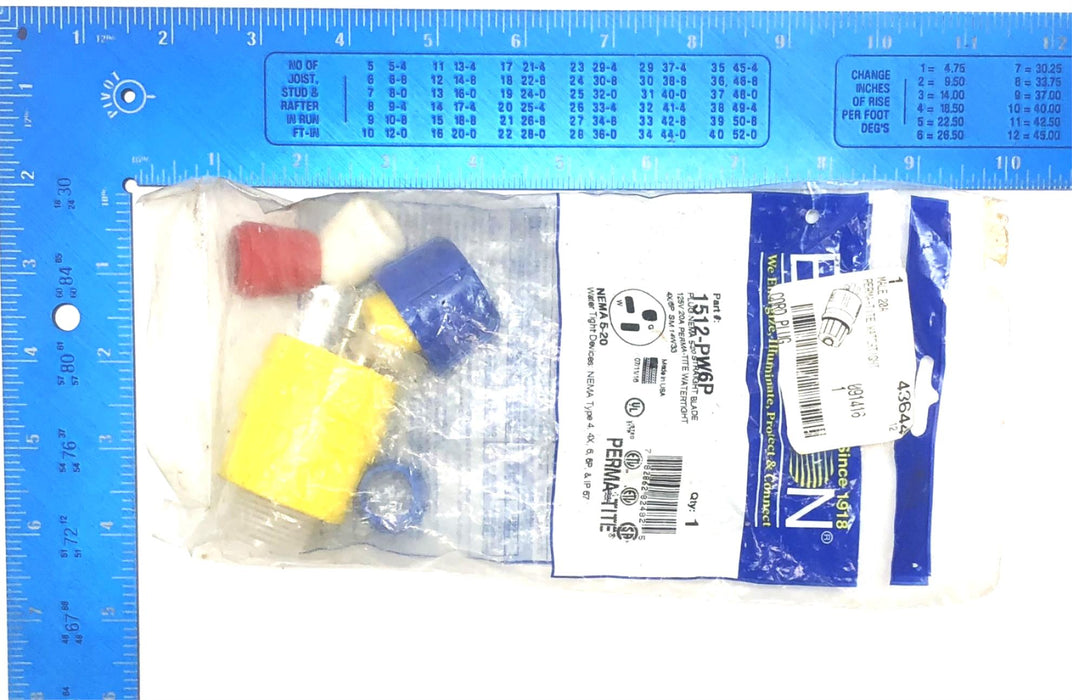 Ericson Plug NEMA 5-20 Straight Blade 125V 20A Perma-Tite 1512-PW6P NOS