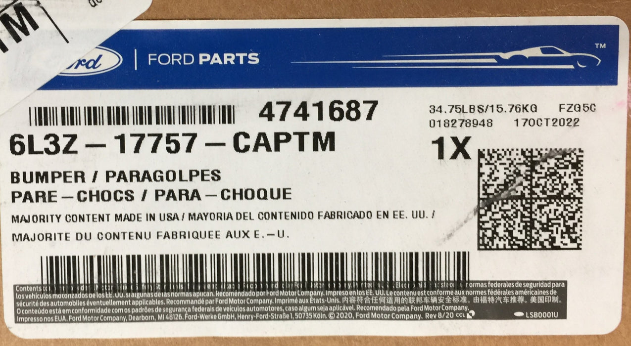 Ford Motor Company Bumper 6L3Z-17757-CAPTM NOS FREIGHT
