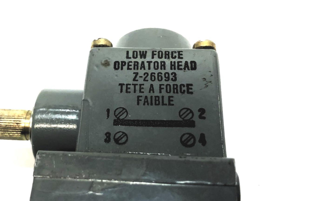 Allen-Bradley Low Force Operator Head Limit Switch Z-26693 USED