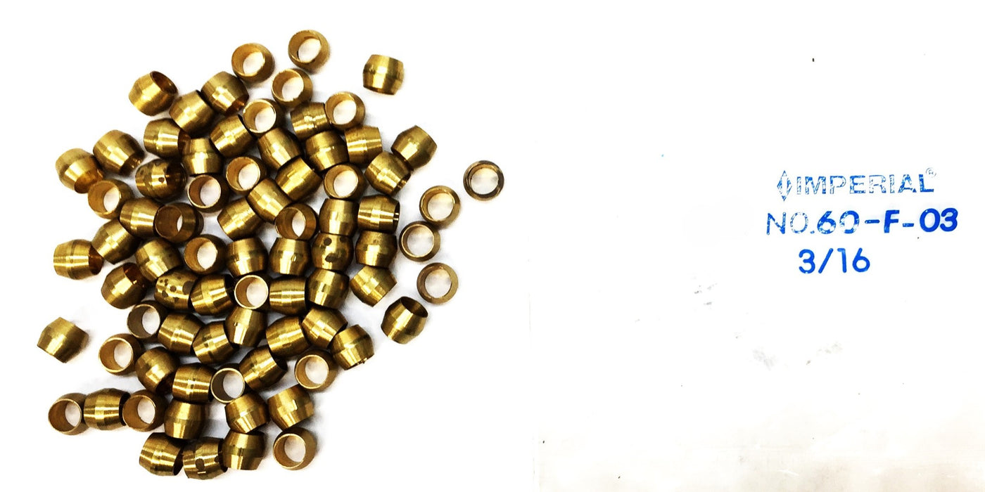 Imperial Brass Compression Fitting 60-F-03 3/16 [Lot of 77] NOS