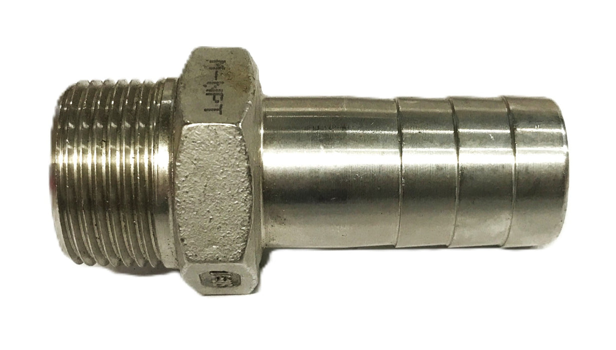 Unbranded 1 inch Male TC-316 Steel Barb Hose Fitting [Lot of 4] NOS