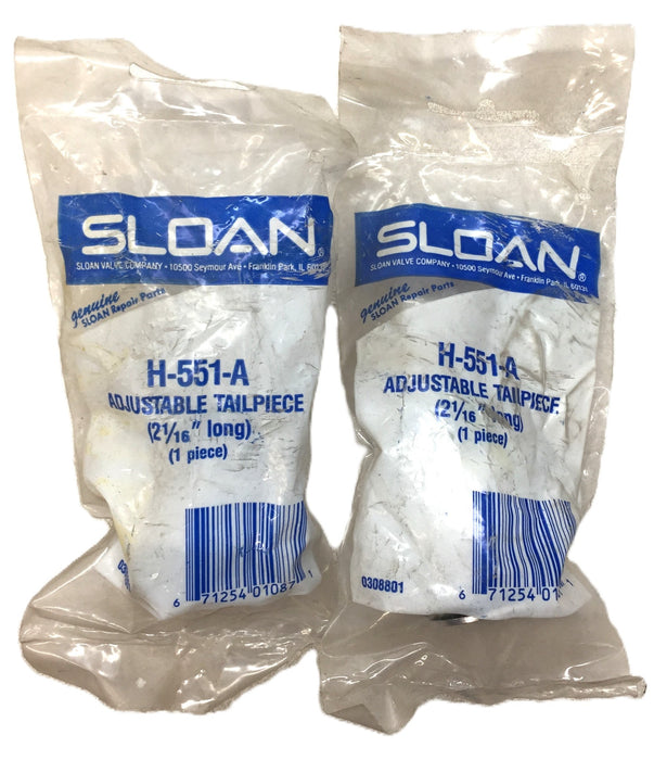 Sloan 2-1/16" Long Tail Piece H551A [Lot of 2] NOS