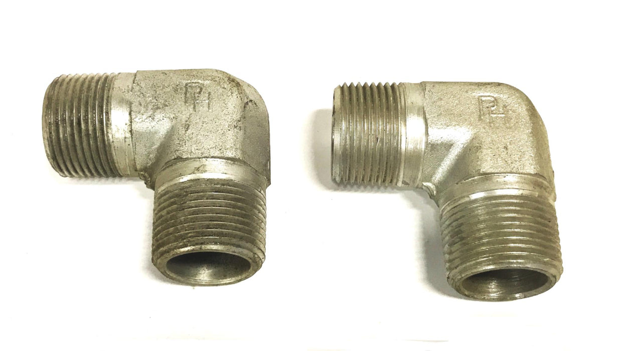 Parker 1 inch Male Galvanized Steel 90-degree Pipe Elbow [Lot of 2] NOS