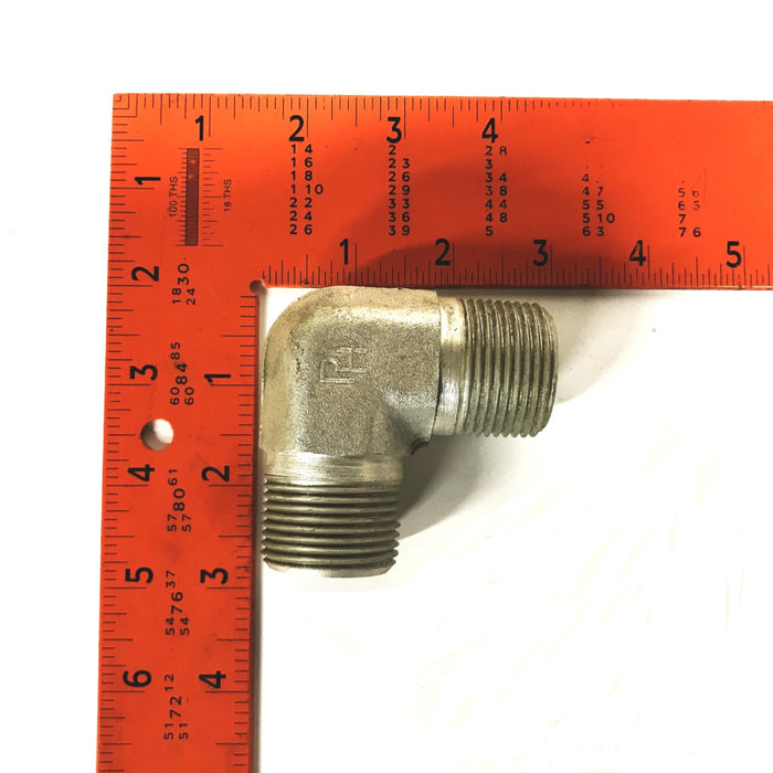 Parker 1 inch Male Galvanized Steel 90-degree Pipe Elbow [Lot of 3] NOS