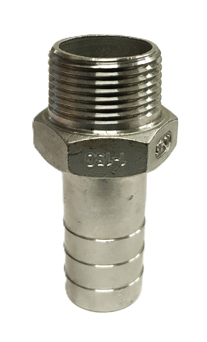Unbranded 1 inch Male TC-316 Steel Barb Hose Fitting [Lot of 4] NOS