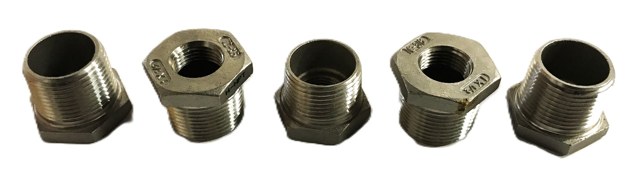 Unbranded 1 inch Male to 1/2 Female TC-316 Steel Adapter Fitting [Lot of 5] NOS