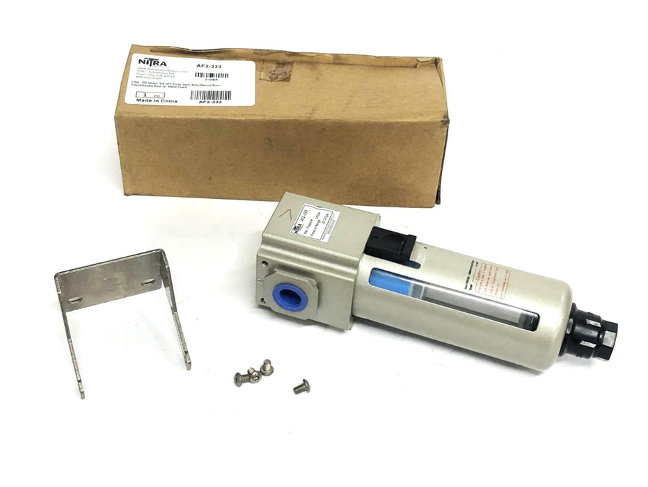 Automation Direct Nitra 300 Series 3/8NPT Polycarbonate Bowl Filter AF2-333 NOS