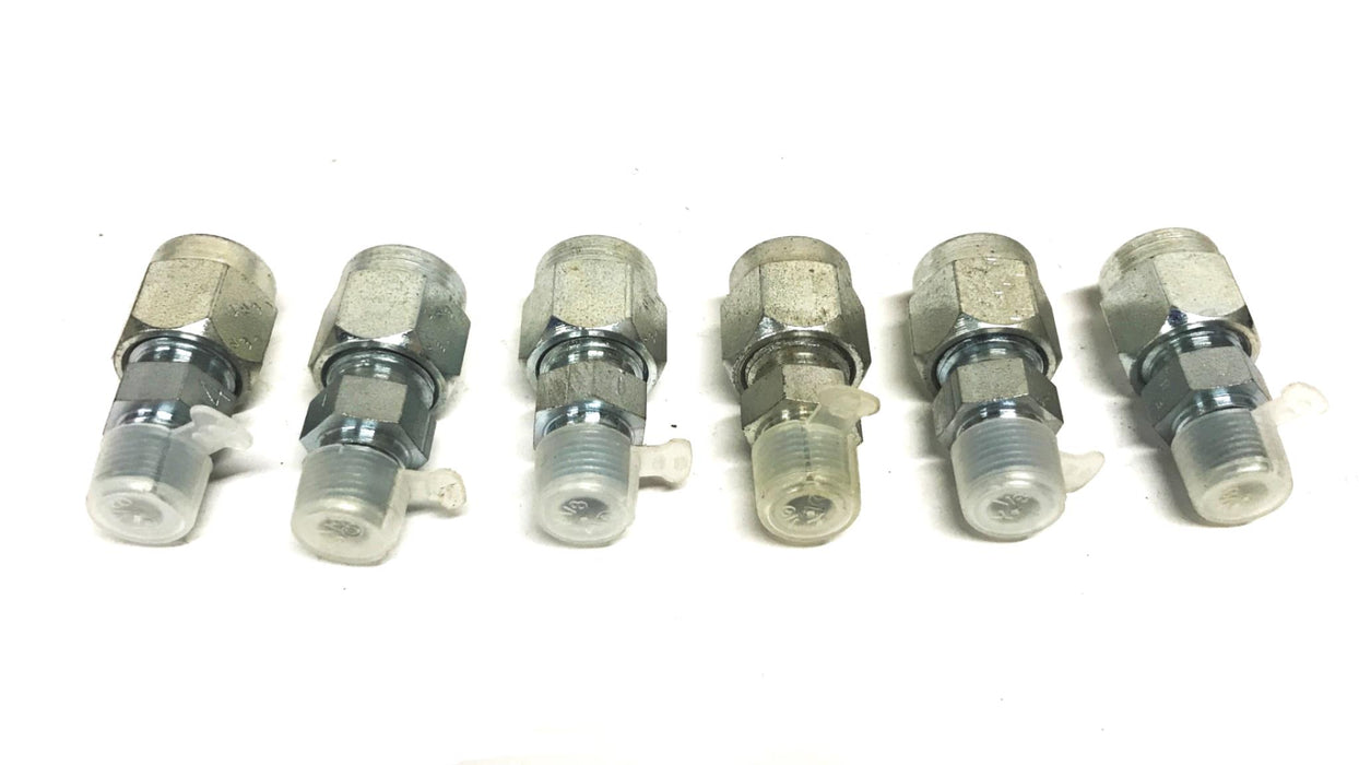 Lenz 1/8 Male NPT x 1/4 Female Compression Split Tapered Fitting [Lot of 6] NOS