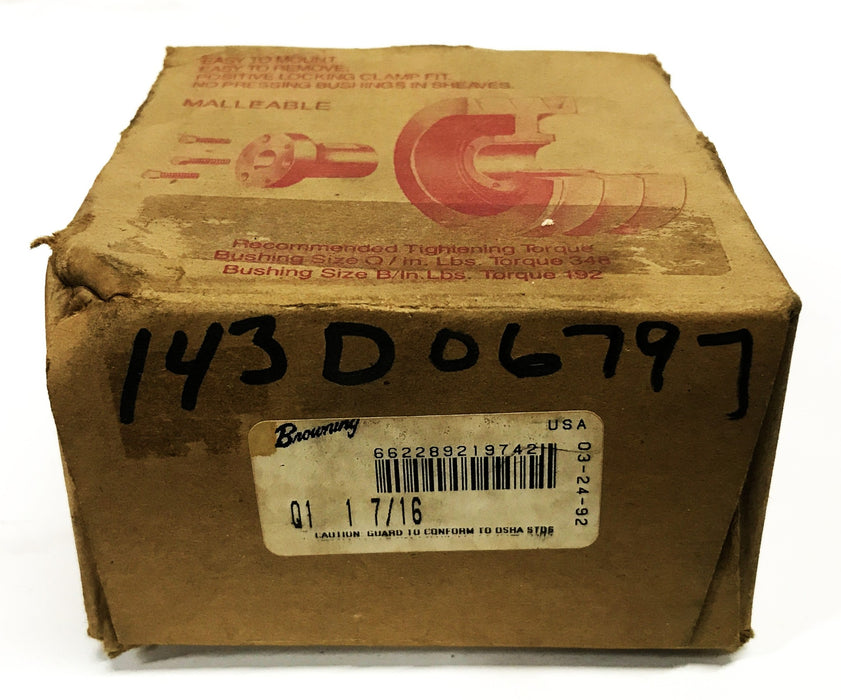 Browning Split Taper Bushing Q1-1-7/16 [Lot of 2] NOS