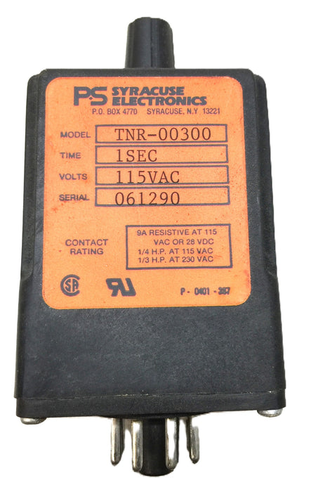 PS Syracuse Electronics 1-Second/115VAC Relay TNR-00300 NOS