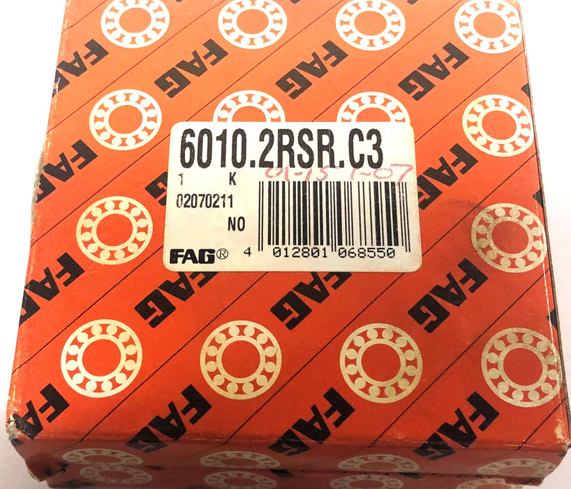 FAG Ball Bearing 6010.2RSR.C3 [Lot of 2] NOS