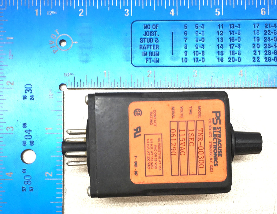 PS Syracuse Electronics 1-Second/115VAC Relay TNR-00300 NOS