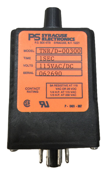 PS Syracuse Electronics 1-Second/115VAC/DC Relay TNR/D-00300 NOS