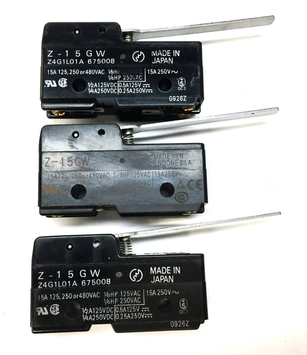 Omron General Purpose Switch Z-15GW [Lot of 3] NOS