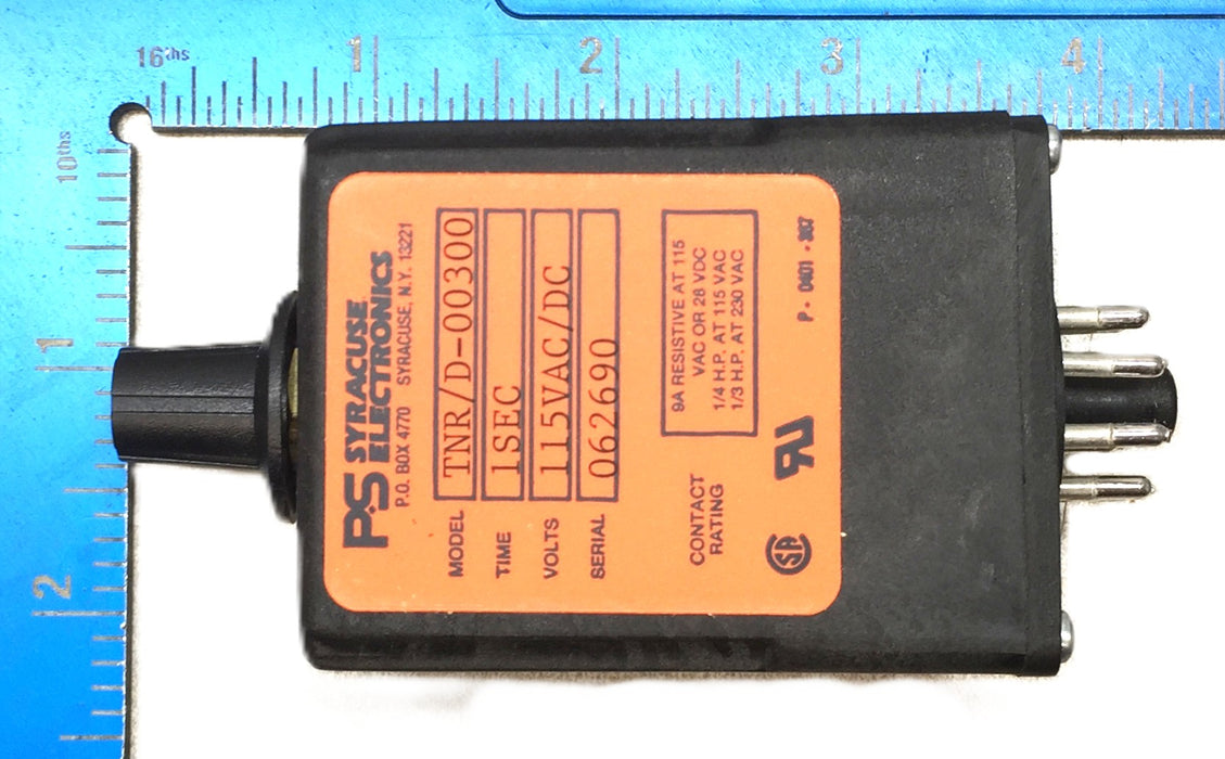 PS Syracuse Electronics 1-Second/115VAC/DC Relay TNR/D-00300 NOS