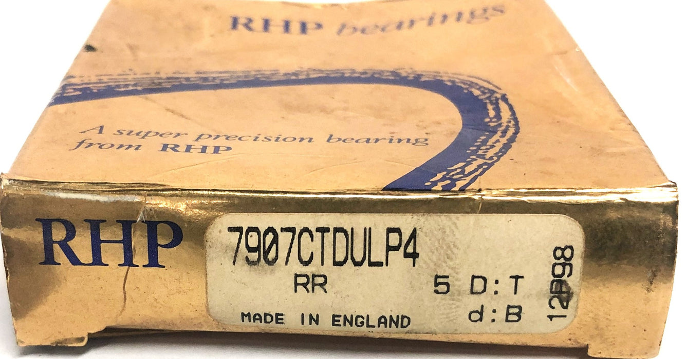 RHP Ball Bearing 7907CTDULP4 NOS