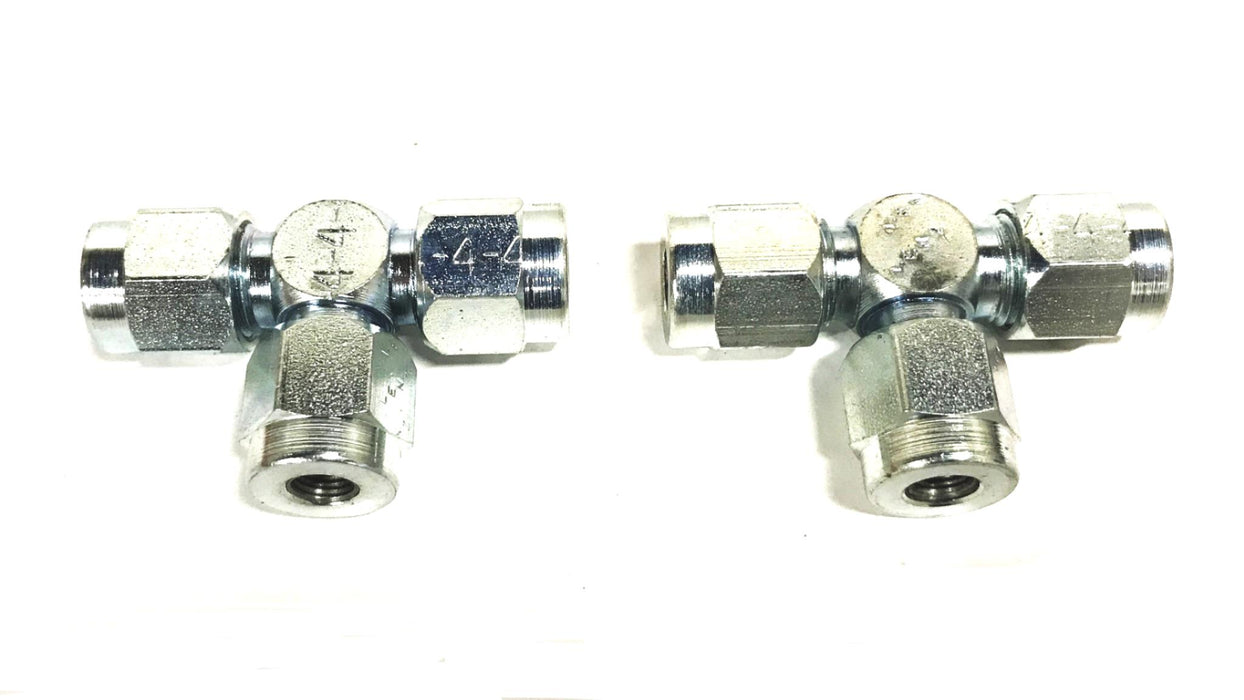 Lenz 1/4 inch Female Compression Tee Coupler [Lot of 2] NOS