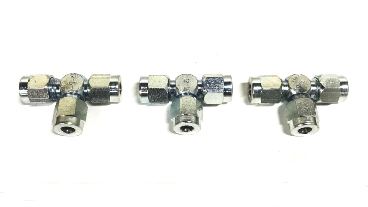 Lenz 1/4 inch Female Compression Tee Coupler [Lot of 3] NOS