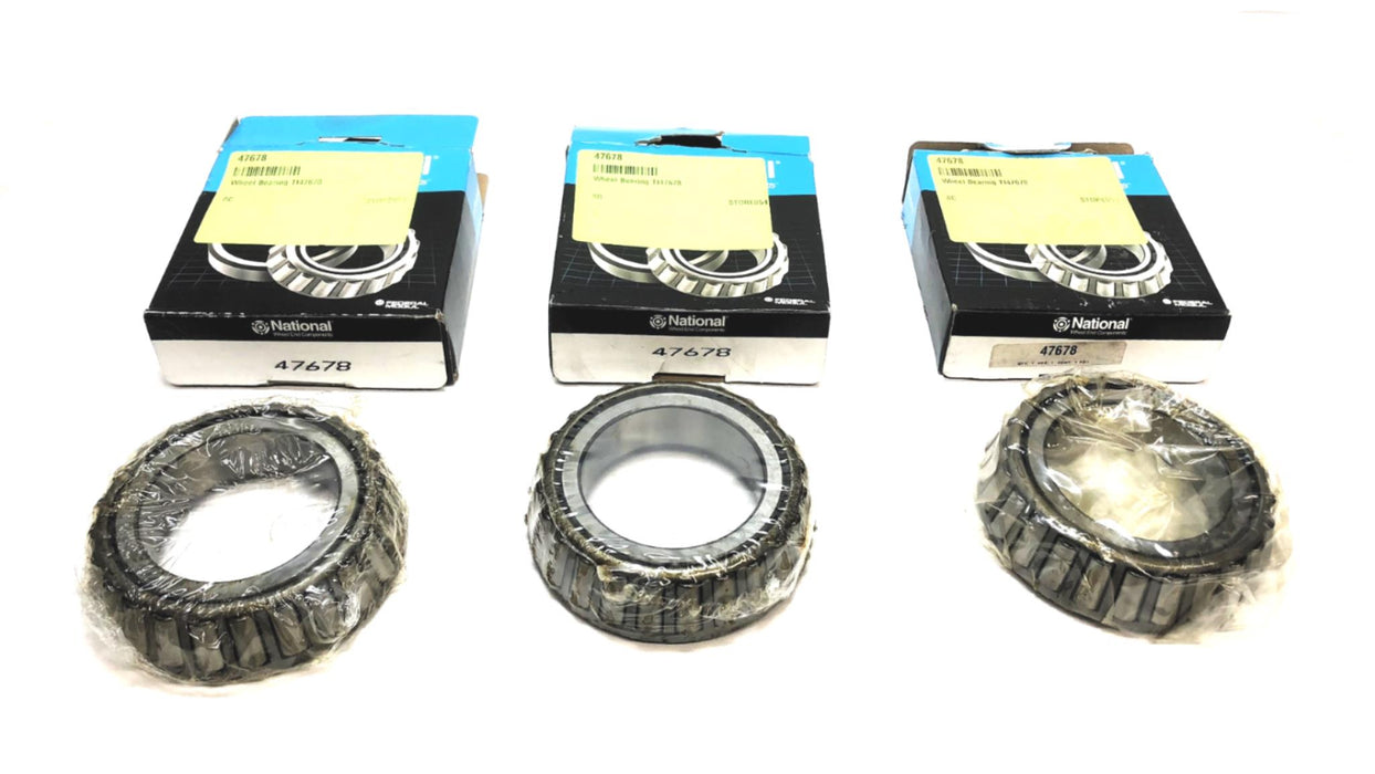 National Bower Wheel Bearing 47678 [Lot of 3] NOS