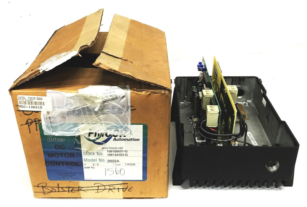 Fincor Single-Phase Adjustable Speed DC Motor Controller 2602A NOS