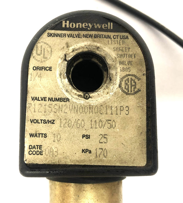Honeywell 120/110V 60/50Hz 10W 25PSI Solenoid Valve 71215SN2VN00N0C111P3 USED
