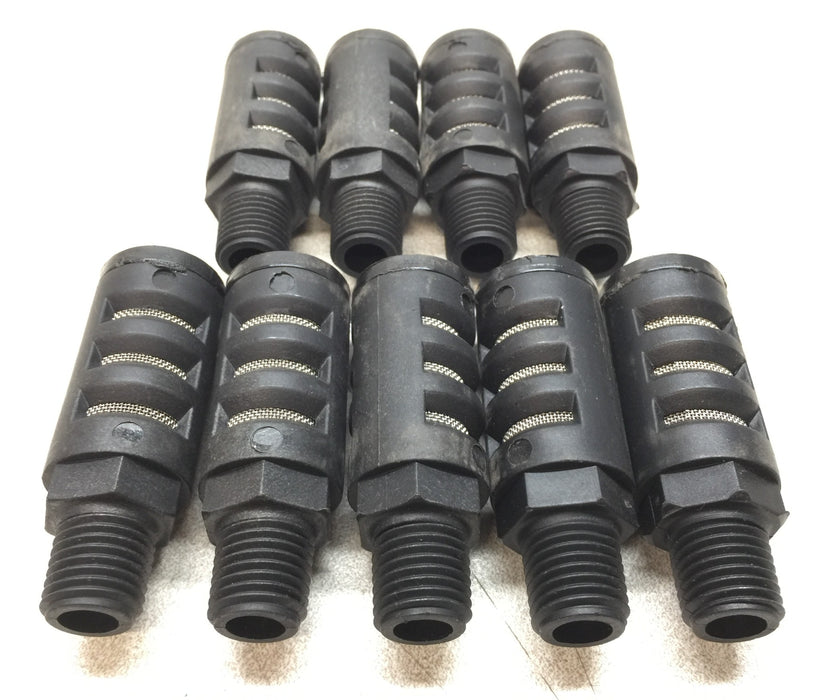 SQF 1/2" Black Plastic Pneumatic Muffler Silencer [Lot of 9] NOS