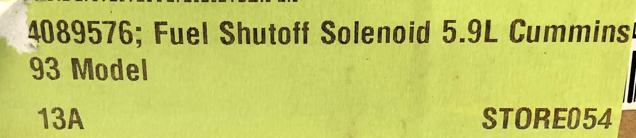 Cummins Fuel Shutoff Solenoid Kit 4089576 NOS