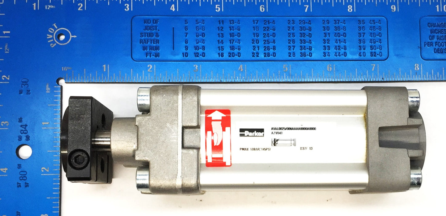 Parker Single Set Twin Rod Air Cylinder A55L0025/006AAAA0000A0000 (AZV040) NOS