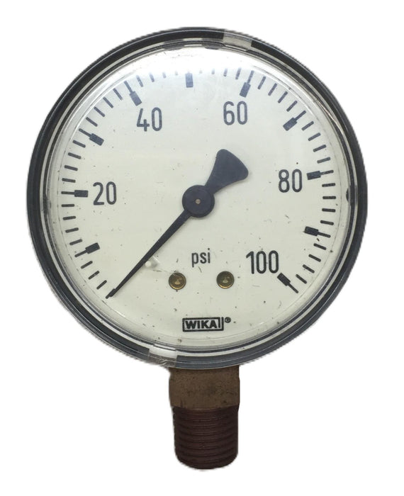Wika 0-100psi Pressure Gauge 9/16" Male Thread USED
