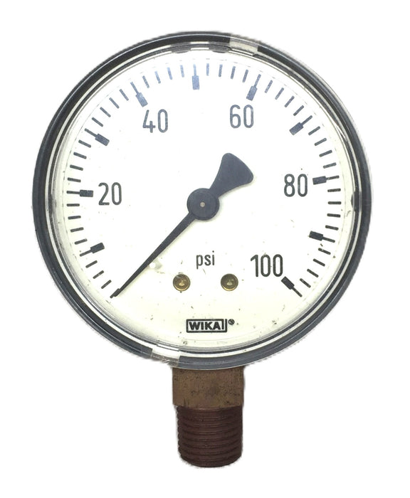 Wika 0-100psi Pressure Gauge 9/16" Male Thread USED