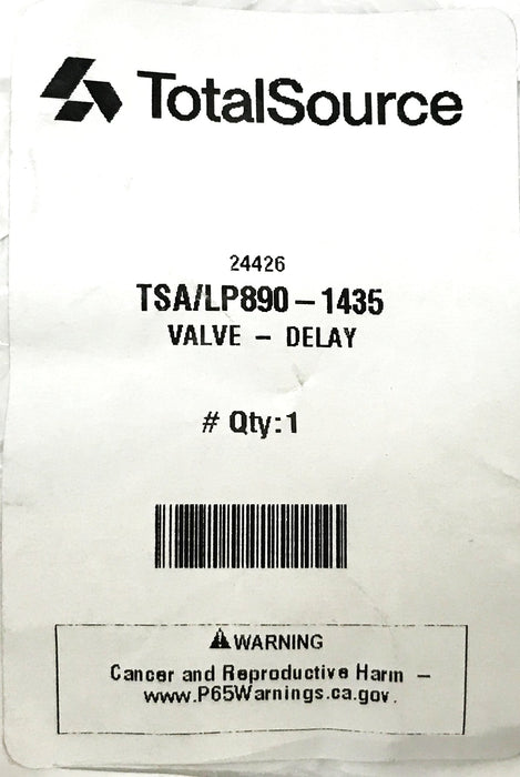 Total Source Forklift LPG Delay Valve LP890-1435 [Lot of 2] NOS