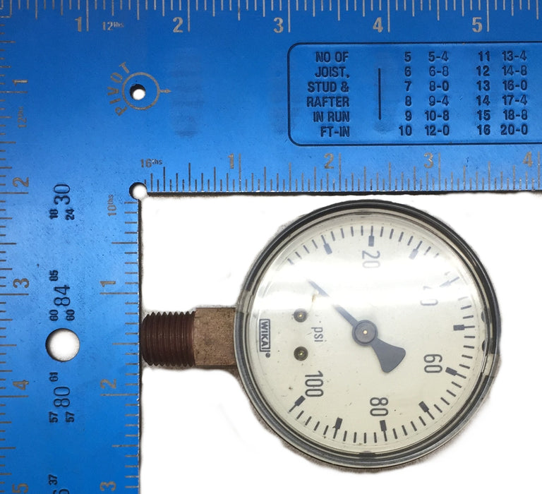 Wika 0-100psi Pressure Gauge 9/16" Male Thread USED