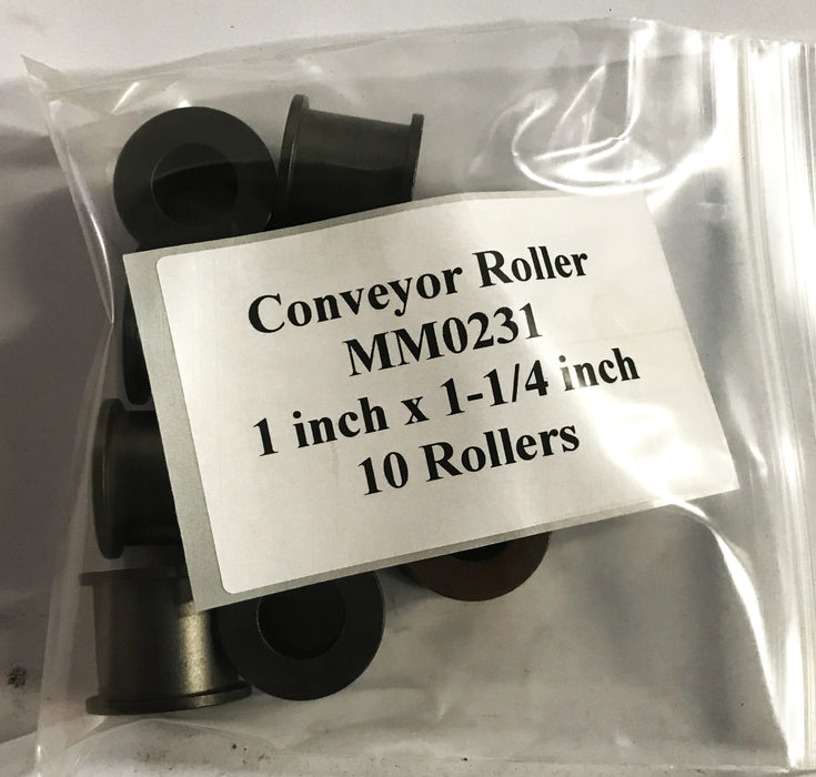 Unbranded 1 inch x I-1/4 inch Conveyor Roller MM0231 [Lot of 10] NOS