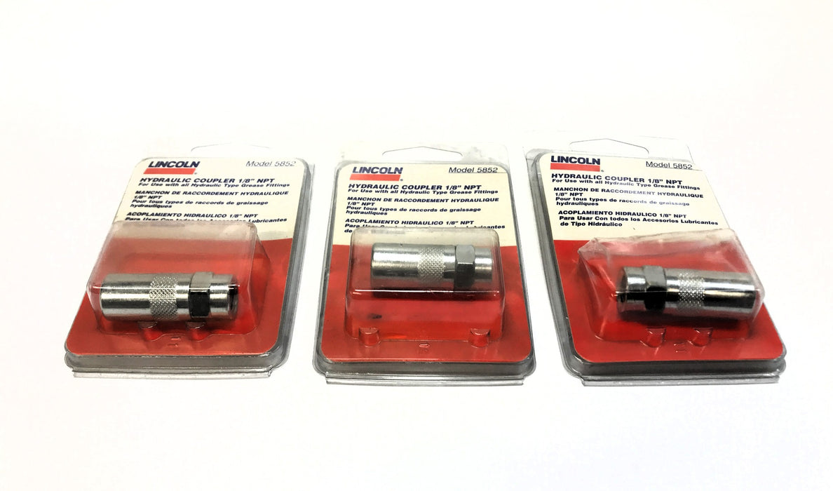 Lincoln 1/8" NPT Hydraulic Coupler 5852 [Lot of 3] NOS