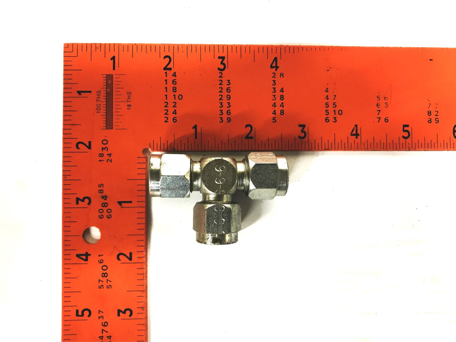 Lenz 3/8 inch 3-Way Compression Tee Fitting [Lot of 3] NOS