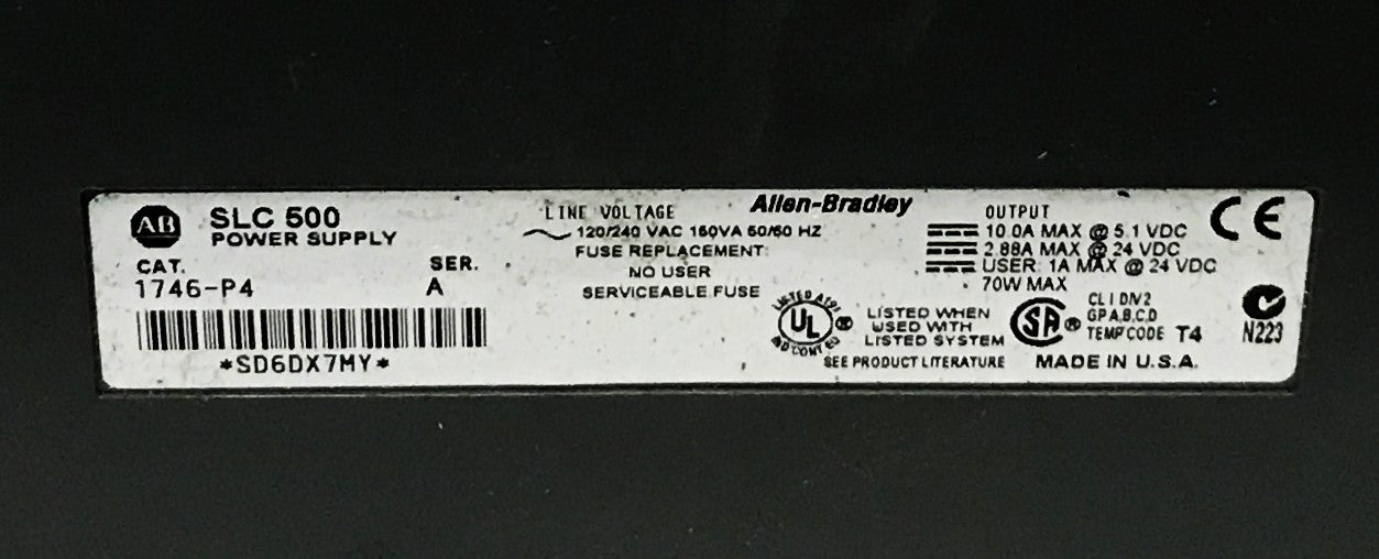Allen-Bradley SLC Power Supply 1746-P4 (Damaged) USED